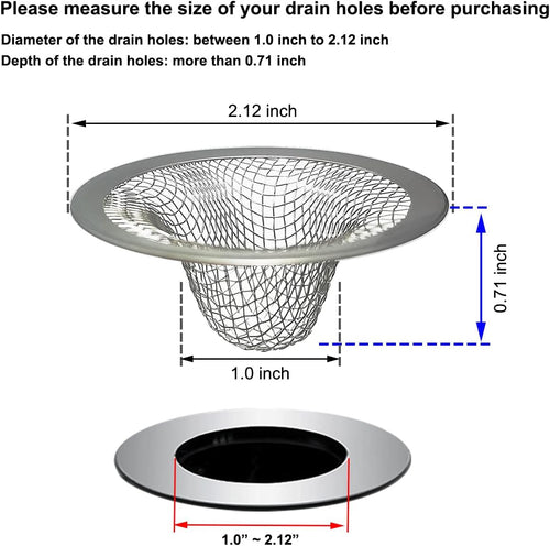 1.0" Small Drain Strainer, Sink Drain Hair Catcher, Bathroom Sink Drain