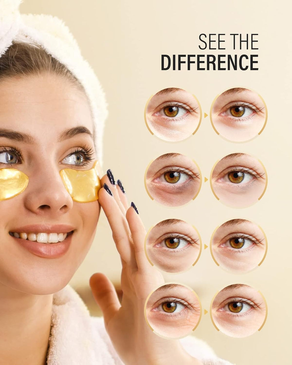 Maskiss 24k Gold Under Eye Patches (50 Pairs), eye mask, Collagen Skin Care