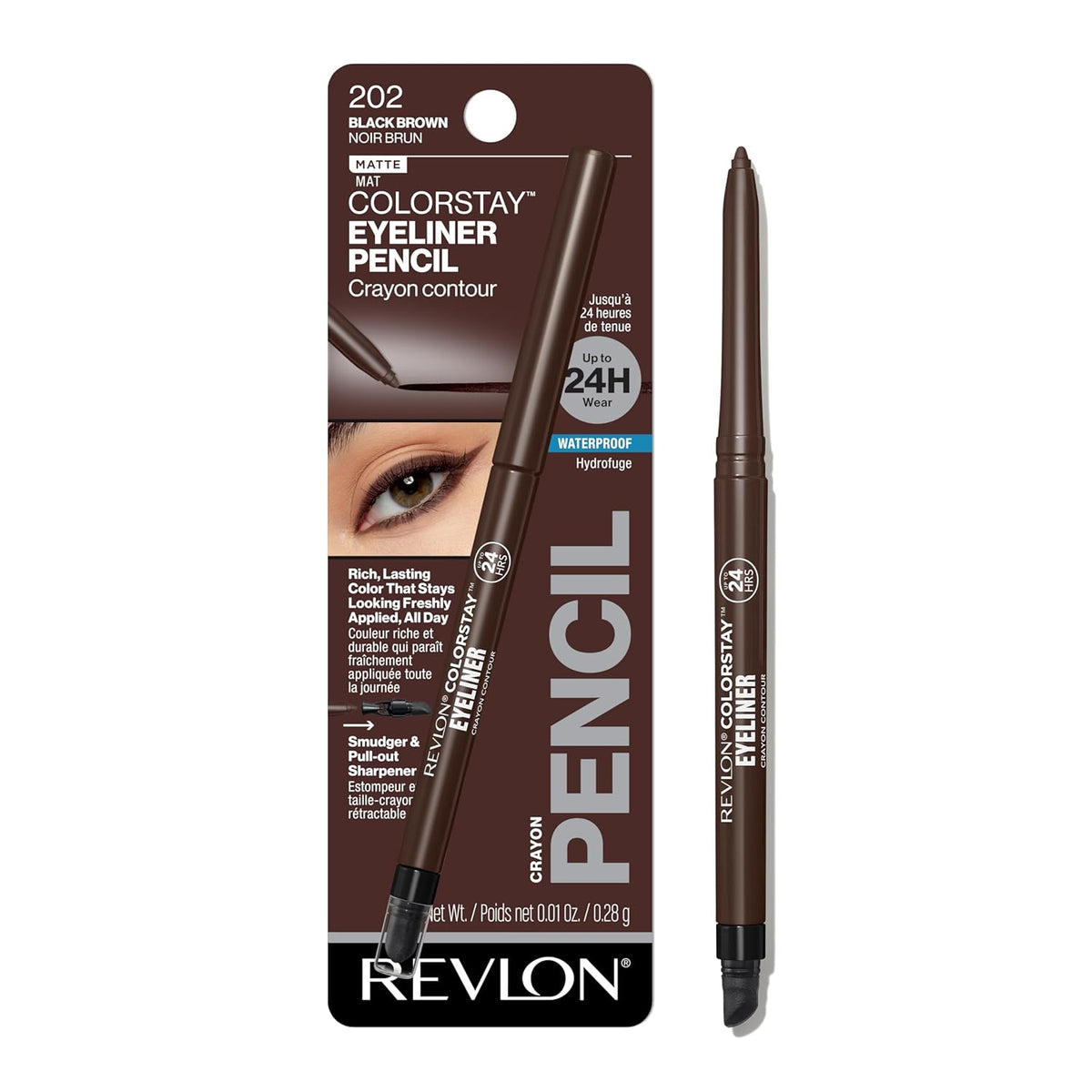 Revlon ColorStay Pencil Waterproof Eyeliner, Smudge-Proof, Eye Makeup with