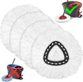 4 Pack Mop Heads Replacements for O-Ceda Easy Wrin Spin System, Microfiber