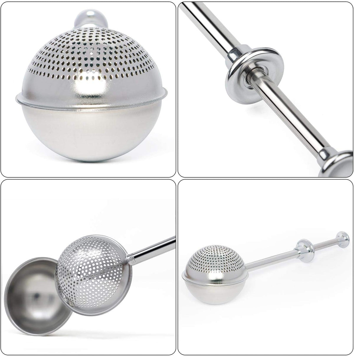 HULISEN Flour Duster for Baking, One-Handed Operation, 304 Stainless Steel