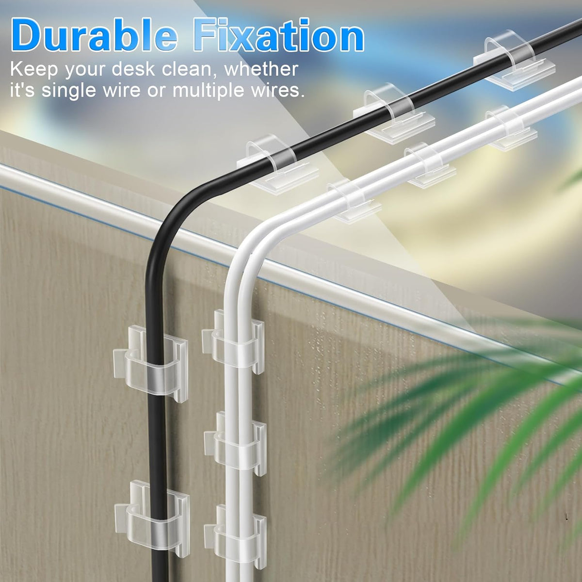 60 PCS XHF 5/8‰۝ Adhesive Cable Wire Clips Clear, Outdoor Christmas Light