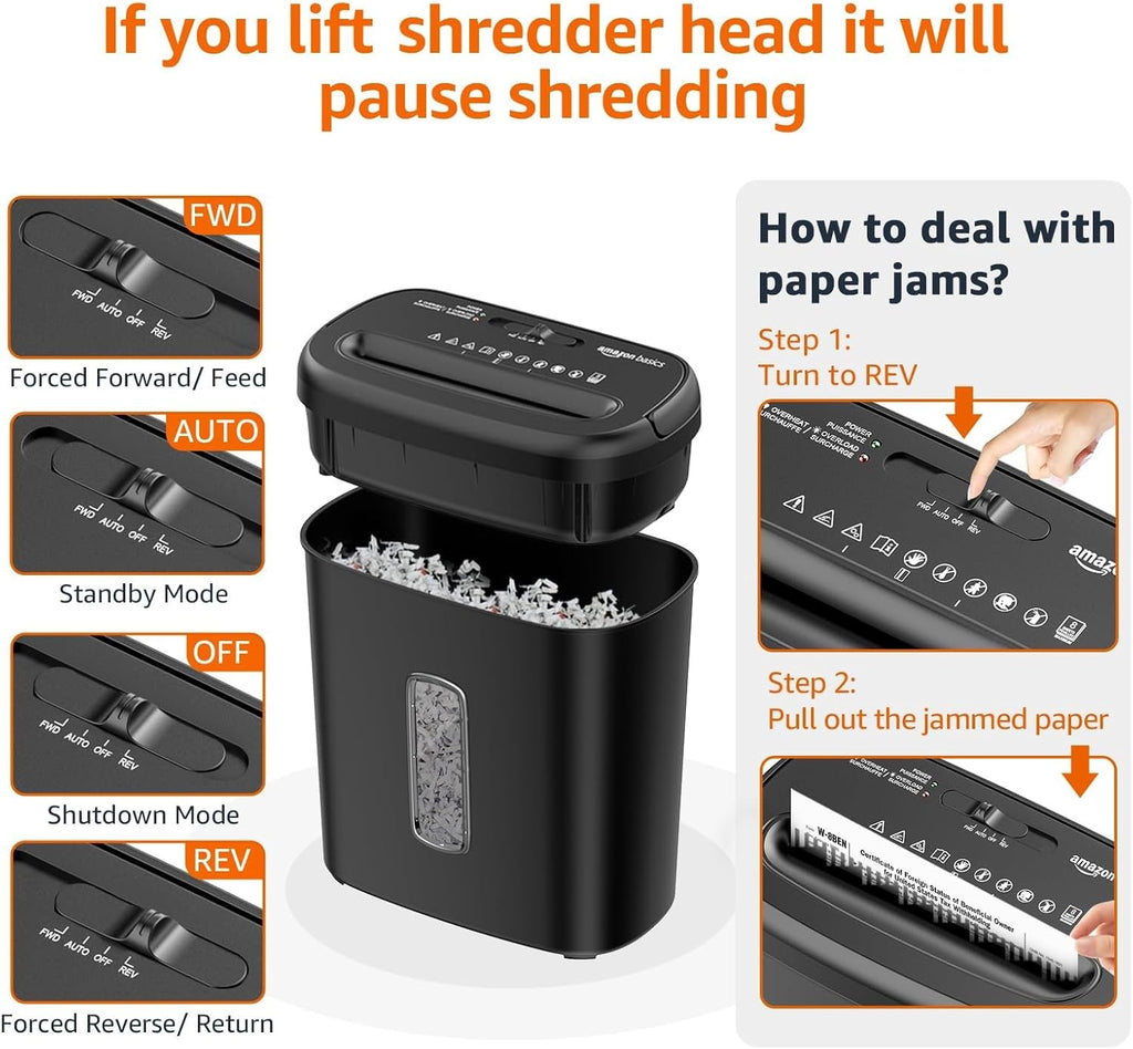 Amazon Basics 8-Sheet High Security Cross Cut Paper and Credit Card Shredder