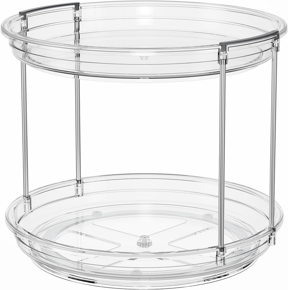 LAMU 2 Tier Lazy Susan Turntable Organizer 9.25'' Rotating Spice Rack