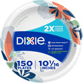 Dixie Large Paper Plates, 10 Inch, 150 Count, 2X Stronger*, Microwave-Safe