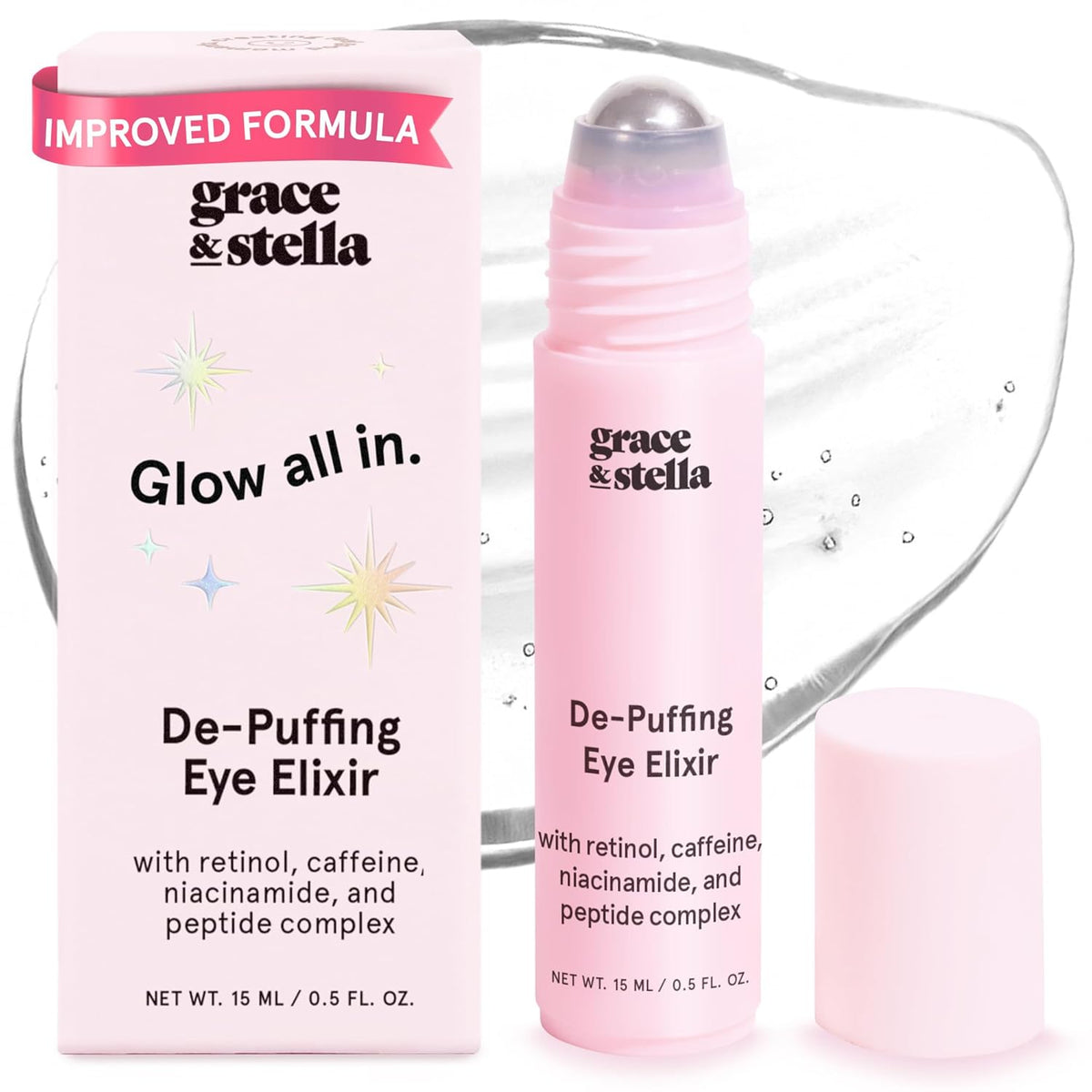 grace & stella Under Eye Brightener Roller - Airplane Travel Essentials