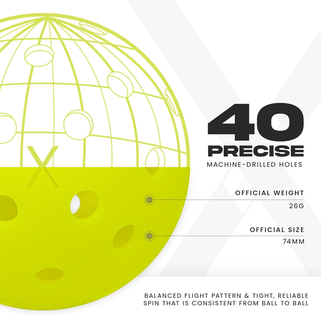 Franklin Sports X-40 Outdoor Pickleballs - Official Ball of USA Pickleball