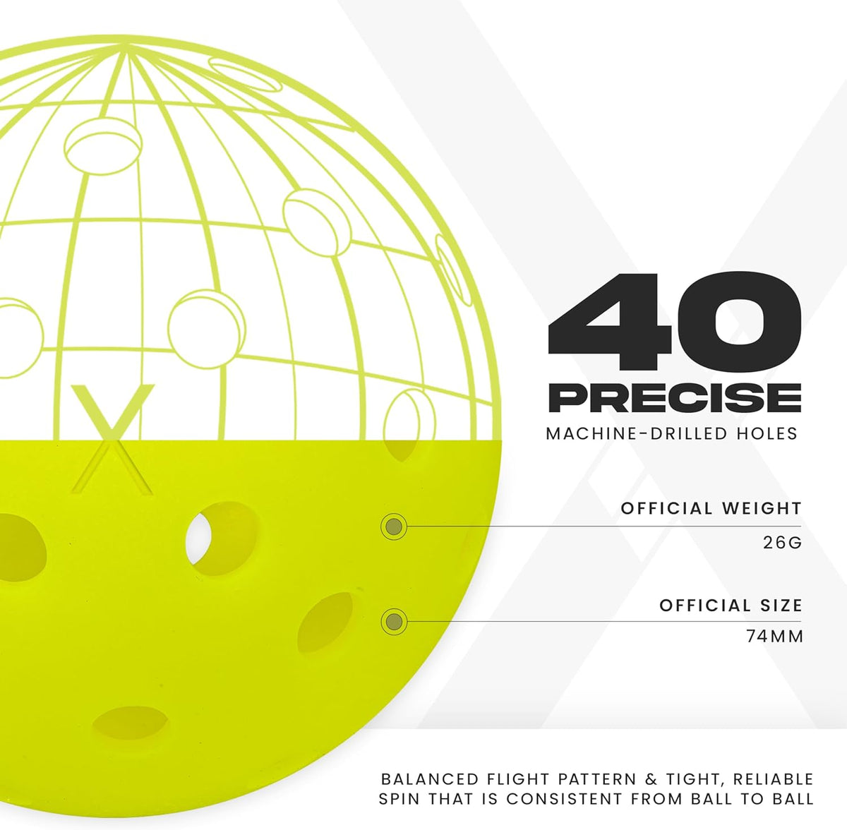 Franklin Sports X-40 Outdoor Pickleballs - Official Ball of USA Pickleball