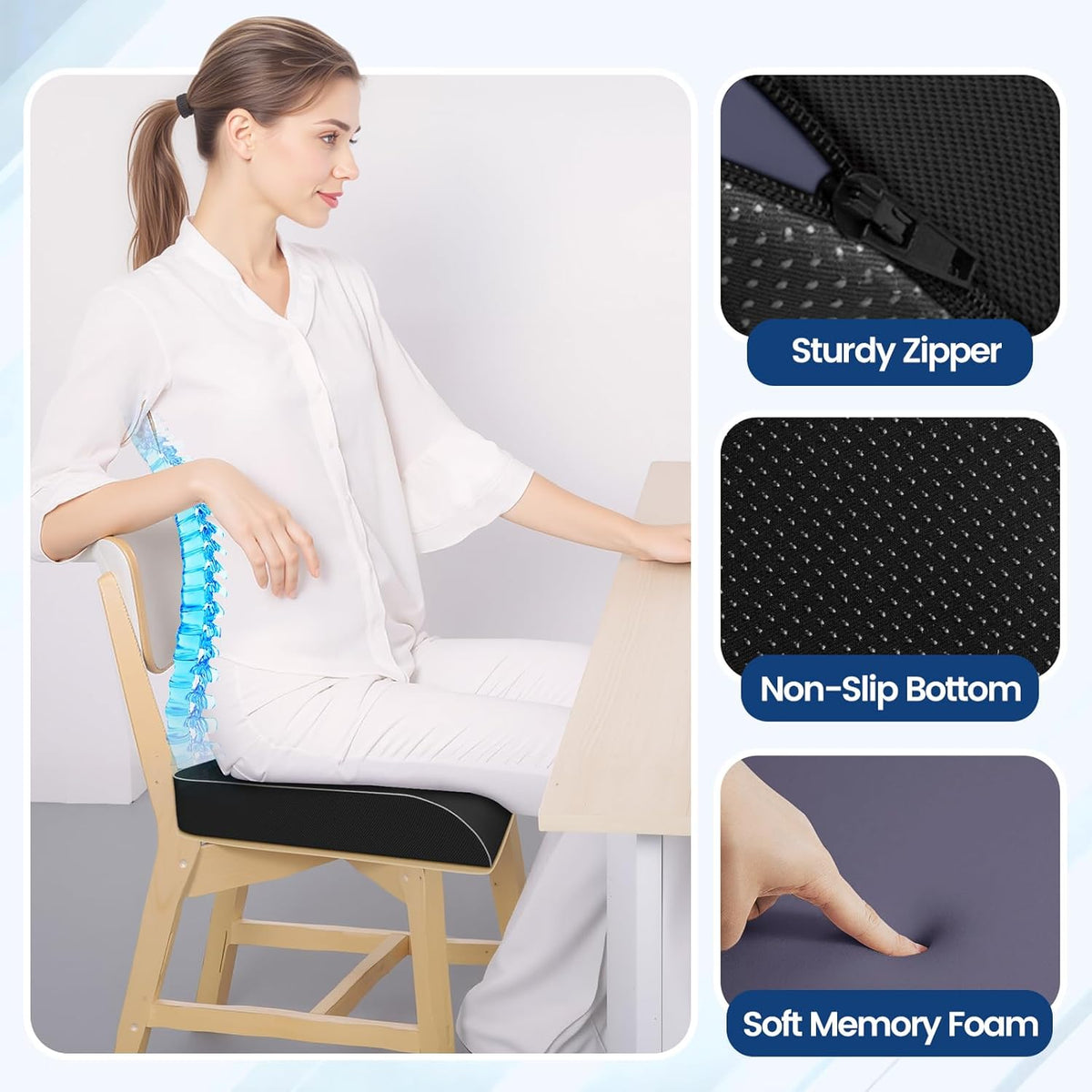 SweetSlubr Seat Cushion for Tailbone Pain Relief, Office Chair Cushion