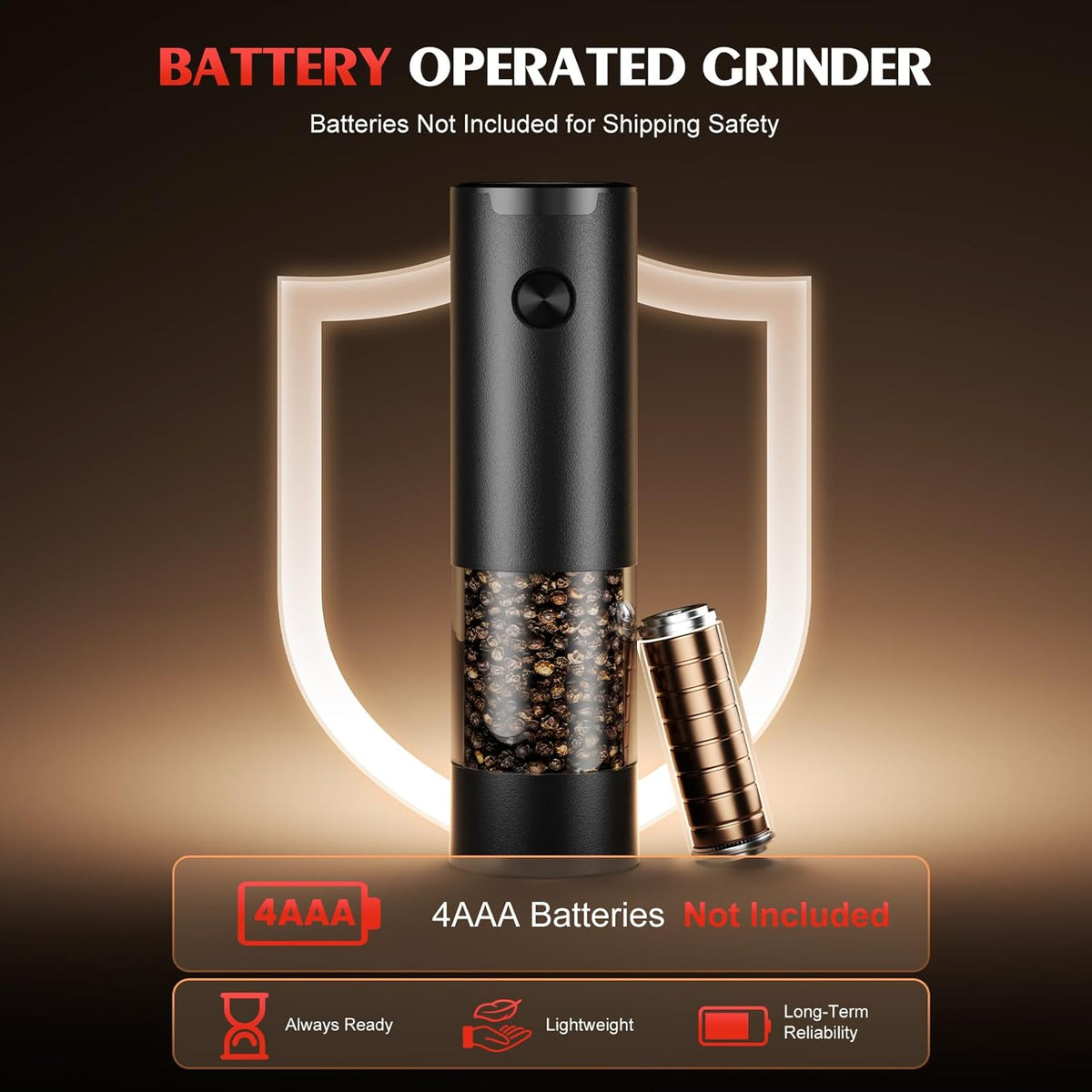 Electric Salt and Pepper Grinder Set Automatic Battery Pepper Mill Shakers