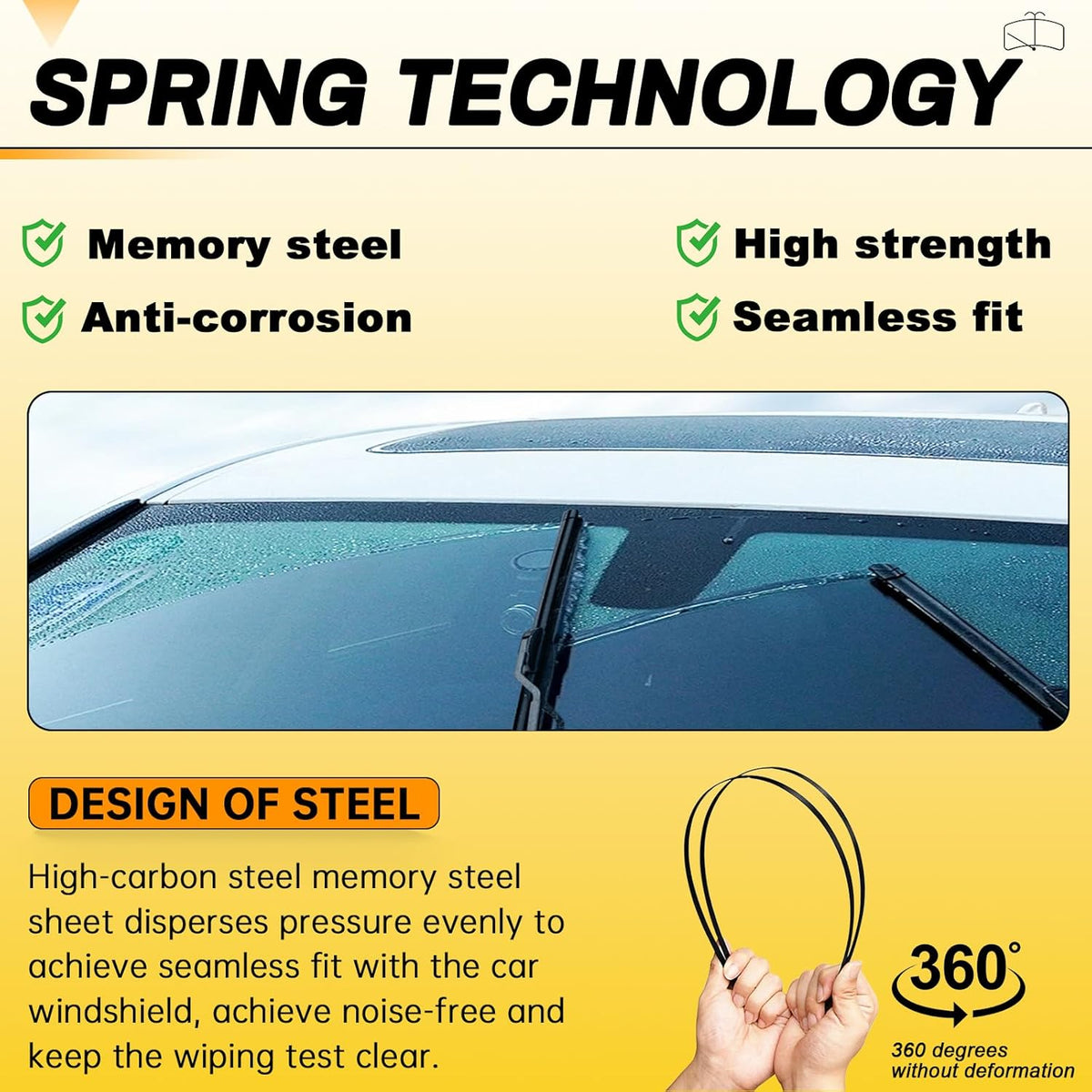AUTOBOO 26" and 16" Windshield Wipers Blades (Pack Of 2),OEM Quality Premium