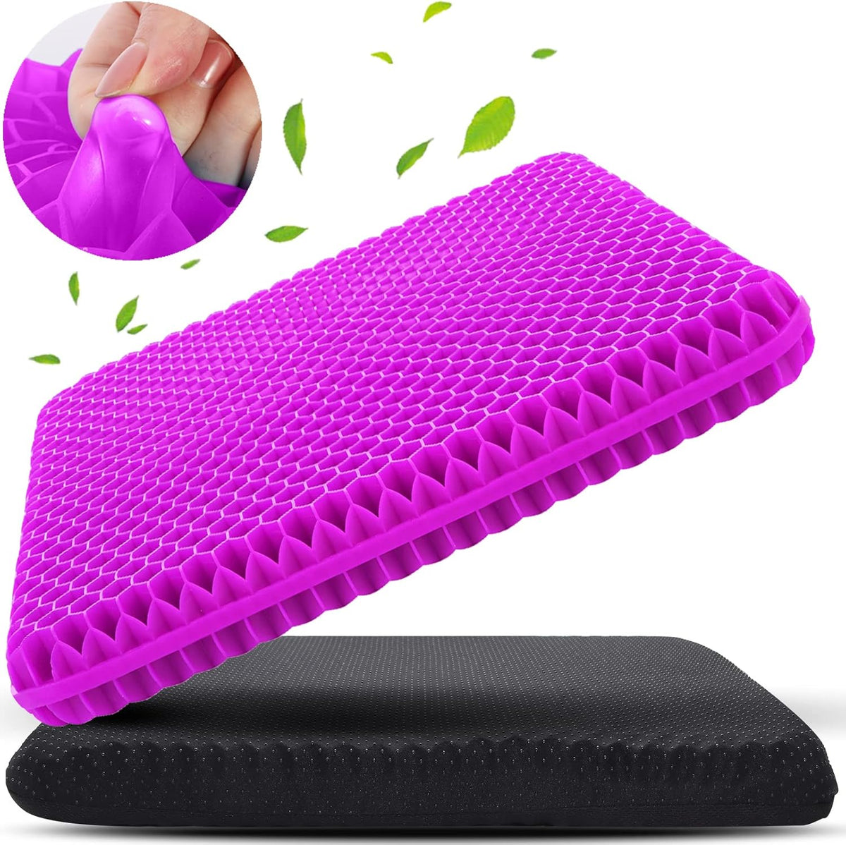 KYSMOTIC Gel Seat Cushion for Long Sitting (Large & Thick), Soft &