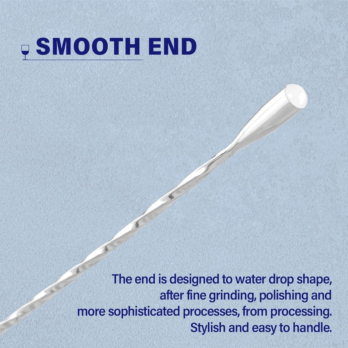 Briout Bar Spoon Cocktail Mixing Stirrers for Drink, Stainless Steel 12