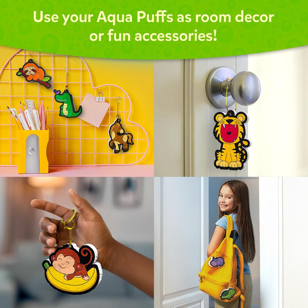Skillmatics Aqua Puffs - 3D Art Kit, Animals, Mess-Free Paint by Number Craft