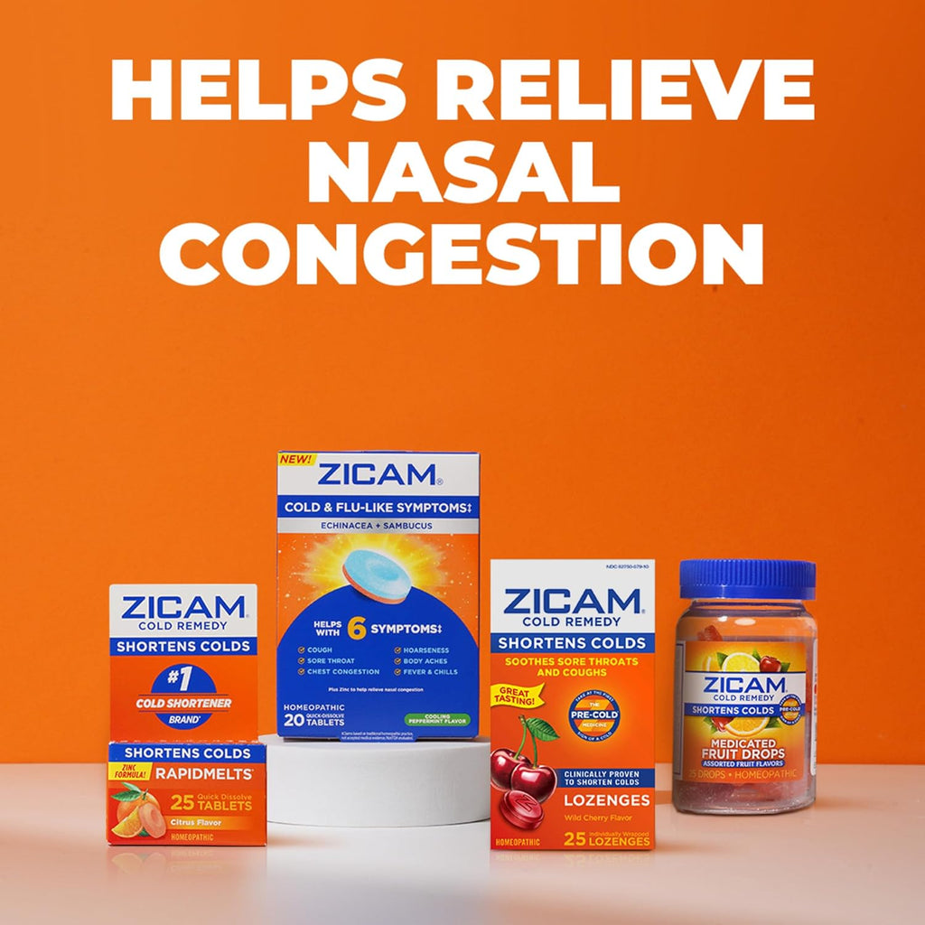 Zicam Cold Remedy Zinc RapidMelts, Elderberry Citrus Flavor, Homeopathic