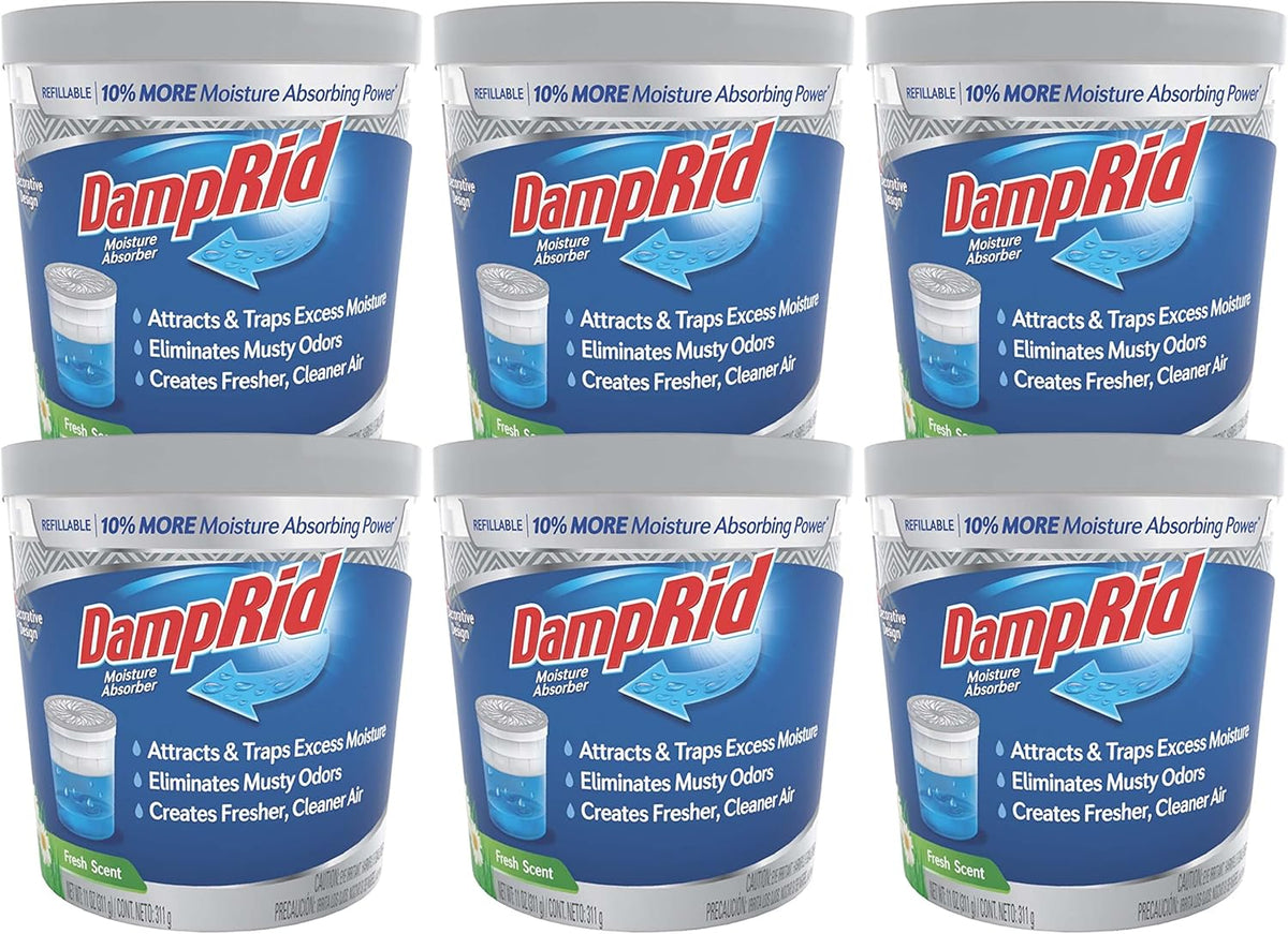 DampRid Refillable Moisture Absorber, 11 oz., 6-Pack - Fresh Scent Moisture
