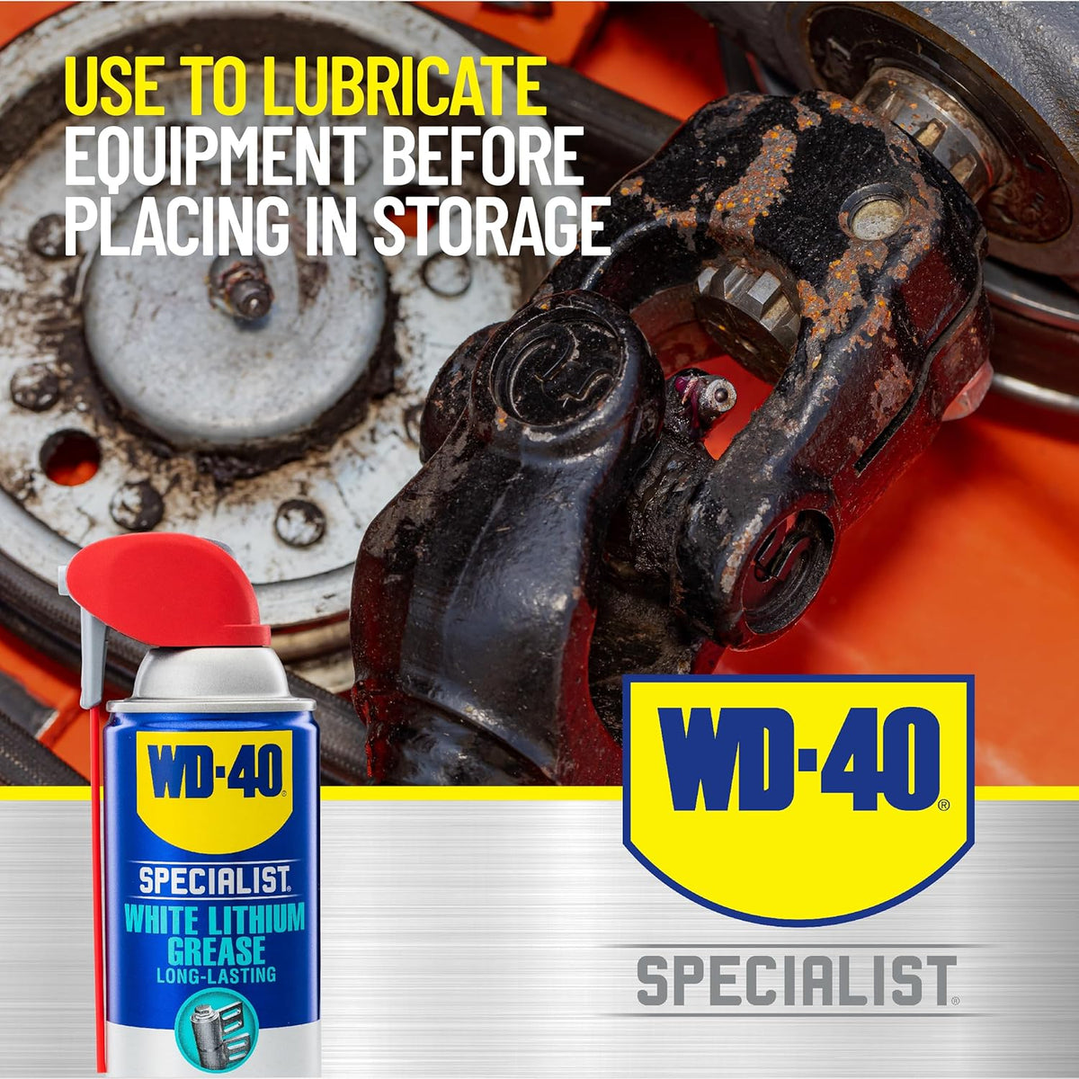 WD-40 Specialist White Lithium Grease Spray with SMART STRAW SPRAYS 2 WAYS